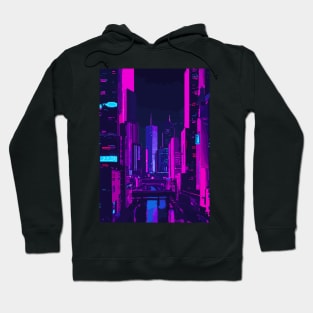 Cyberpunk Cityscape Neon Futuristic City Hoodie